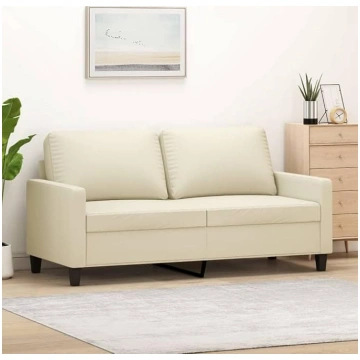 359138 2-Seater Sofa Cream 140 cm Faux Leather, So
