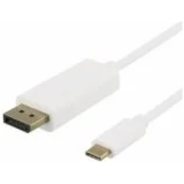 Deltaco Cable DisplayPort USB-C 4K 1m White aksesu