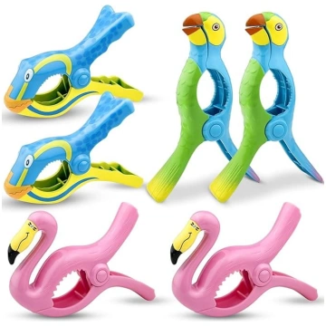 6 pludmales dvieļu klipu komplekts, krāsaini pludm
