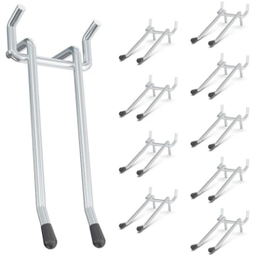HUHOLE Double Arm Pegboard Hooks 4" Pack of 10 Fit
