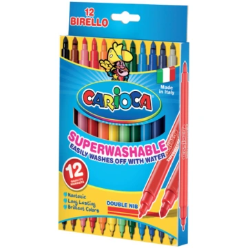 Flomasteri CARIOCA Birello divpusējie, 12 krāsas