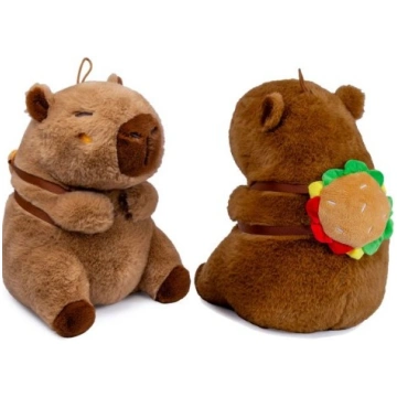 Kawaii - Capybara With Burger Backpack plīša rotaļ
