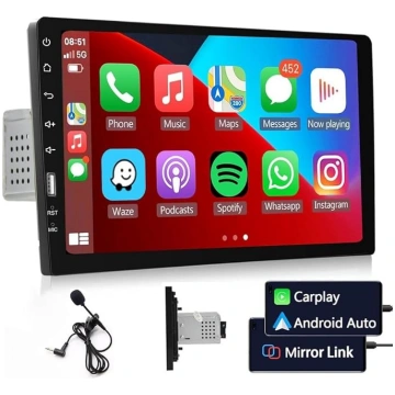 Hikity FM AM auto radio 1 DIN Carplay Android auto