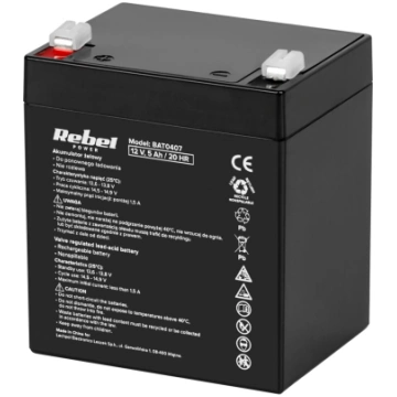 Gēla akumulators 12V 5Ah REBEL BAT0407
