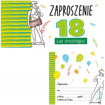 HENRY Zaproszenie Urodziny 18 - Chlopak (5szt) 590