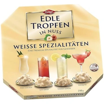 Edle Tropfen in Nuss White Specialities 250 g, šok