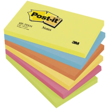 Post-it Self-adhesive pad 76x127/100K 6pcs tutti-f