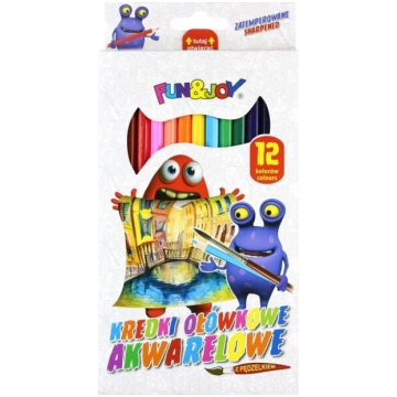 Fun&joy Titanum akvareļu krītiņi 12 krāsās ar otu