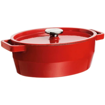 Pyrex Čuguna katls 5,8L Pyrex ovāls 33x25cm sarkan
