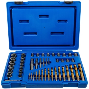 SCREW AND NUT EXTRACTOR SET WITH LEFT CUTTING DRIL