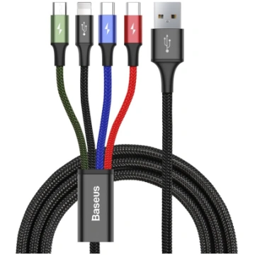 Kabelis USB Cable 4in1 iPhone Lightning 2 X USB-C 