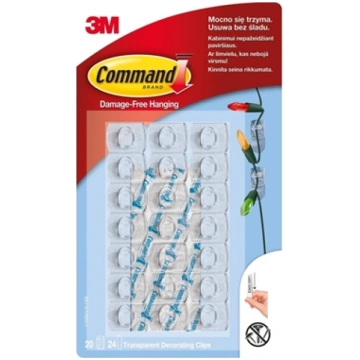 Hook 3M Command T17026CC plastic transparent 20 pc
