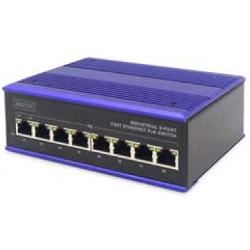 DIGITUS Industrieller 8-Port Fast Ethernet PoE Swi