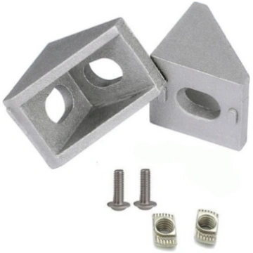 Corner bracket for 2020 aluminum profiles - silver