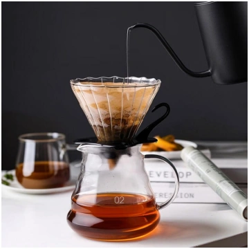 CLITON Pour-Over Coffee Dripper, Glass Filter Cup