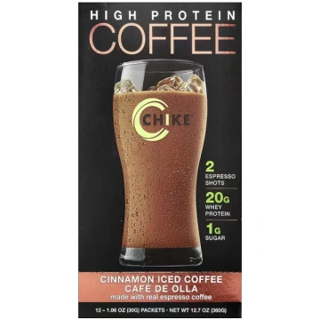 Chike Nutrition, High Protein Iced Coffee, Cinnamo