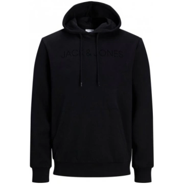 Jack & Jones JJHUGO FLOCK Hoodie Black - Džemperi 