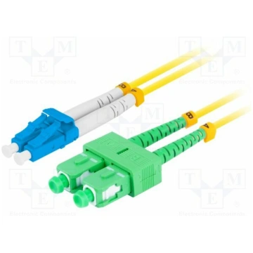 Fiber patch cord; LC/UPC,SC/APC; 2m; 9/125um; LSZH