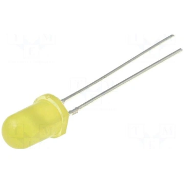 LED | 5mm | yellow | 100÷130mcd | 60° | 10÷15mA | 