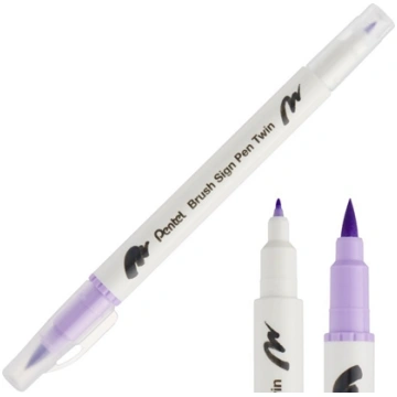 Pentel Pisak Brush Pentel Dwustronny Heliotrop SES