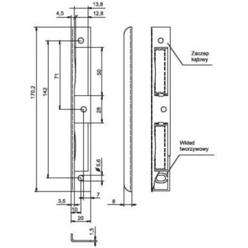 Plāksne Lob Strike Plate RK73, cinkots