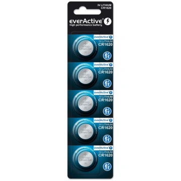 CR1620 baterijas everActive litija iepakojuma 5 gb