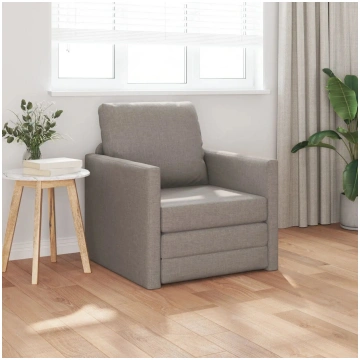 Dīvāns-gulta VidaXL 2‑in‑1 taupe audums 74×77×81 c
