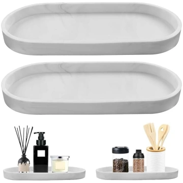 Badezimmer-Tabletts mit Marmor-Muster, Silikon, ov