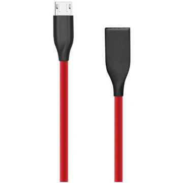 Silicone cable USB - Micro USB (red, 2m) CA911370