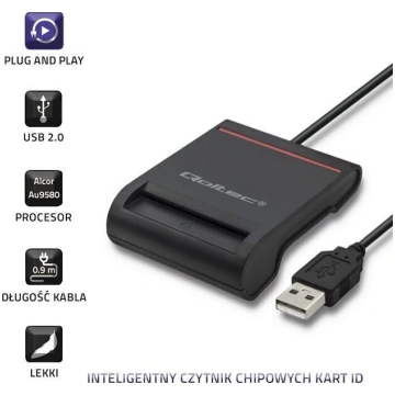 ID karšu lasītājs QOLTEC Smart chip ID card scanne