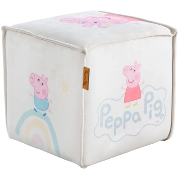 Balts samta bērnu pufs Peppa Pig – Roba