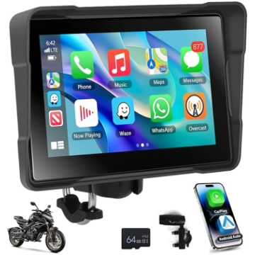 Carplay auto radio motociklam IP67 ūdensnecaurlaid