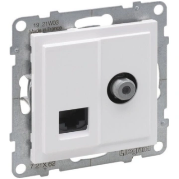 Legrand Suno Tv/rj45 ligzda, balta, 721162