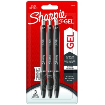 Pildspalva „Sharpie" S GEL melni spīdumi 3 gab