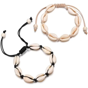 Meifiyu Shell Anklets, 2 Ankleti sievietēm Mušļi, 