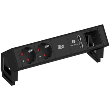 Bachmann DESK2 2x earthing contact 1x USB charger 