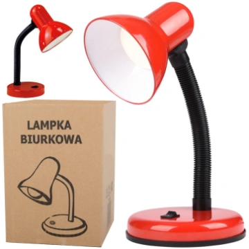 Regulējama galda lampa E27, sarkana - desk lamp, a