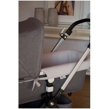 Carrycot Cover Grey Muslin + Beige Muslin - Stokke
