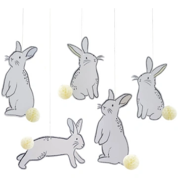 Dekors Hanging Easter Bunny, 5 gab
