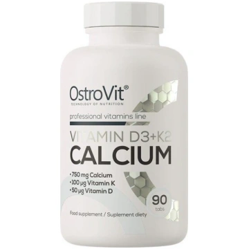 OstroVit D3 vitamīns + K2 kalcijs - 90 tabletes