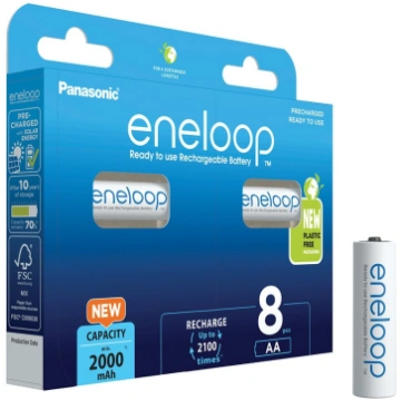 Uzlādējamās baterijas Panasonic Eneloop, AA, 2000 