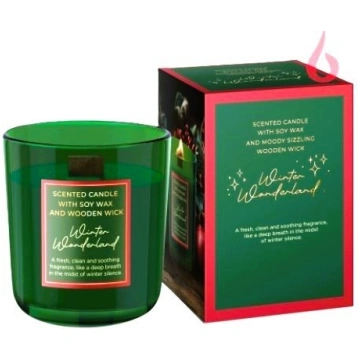 Aromātiskā svece ar koka degli Winter Wonderland B
