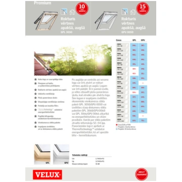 VELUX Panorāmas Jumta Logs GPU 0050 CK06 ar baltu 