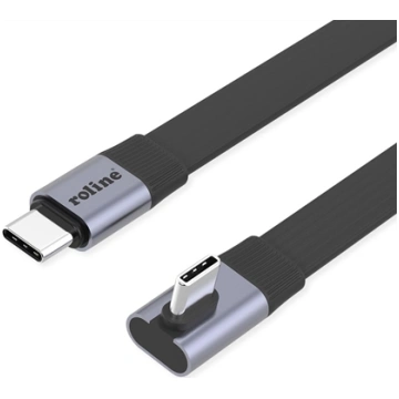 Roline Cable USB4 2.0, Flat, Straight-90° Angled, 