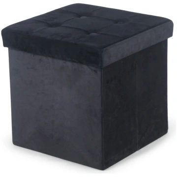DOMOLETTI Pufs Domoletti, melna, 38 cm x 38 cm x 3