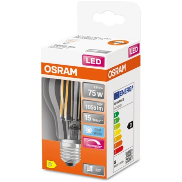 OSRAM Spuldze Osram LED, E27, balta krās., E27, 9 