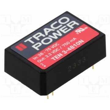 Converter: DC/DC; 3W; Uin: 36÷75VDC; Uout: 3.3VDC;