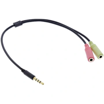 Kabelis Inline Jack 3.5mm - Jack 3.5mm X2 0.15m Me