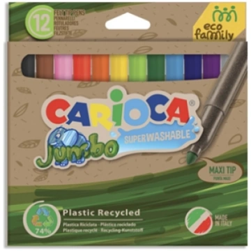 Flomasteri CARIOCA Jumbo EcoFamily, 12 krāsas 200-