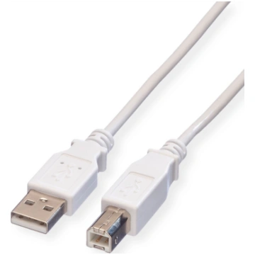 USB 2.0 kabelis, A-B, M/M, balts, 0,8m, Value | 11